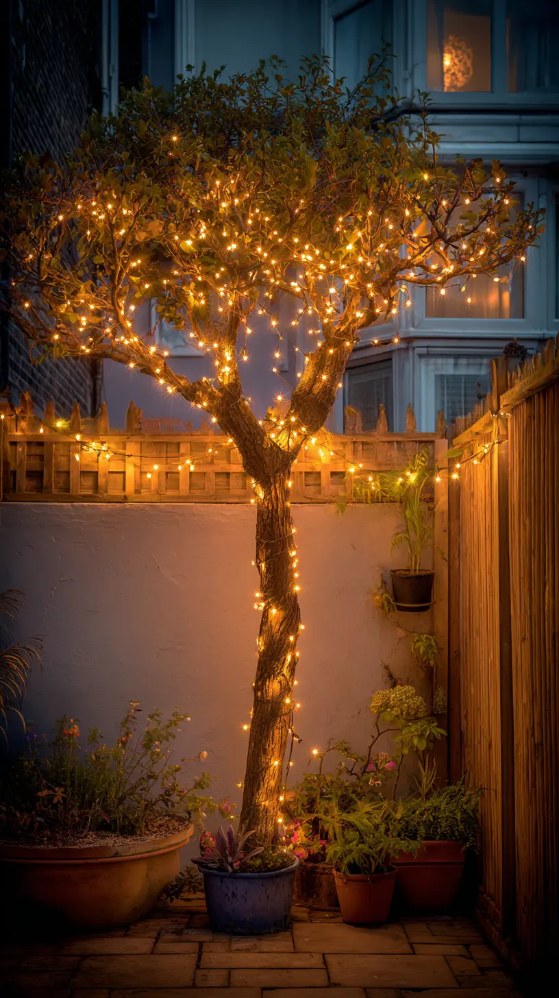 Wrap String Lights Around Tree Trunks for a Serene Glow