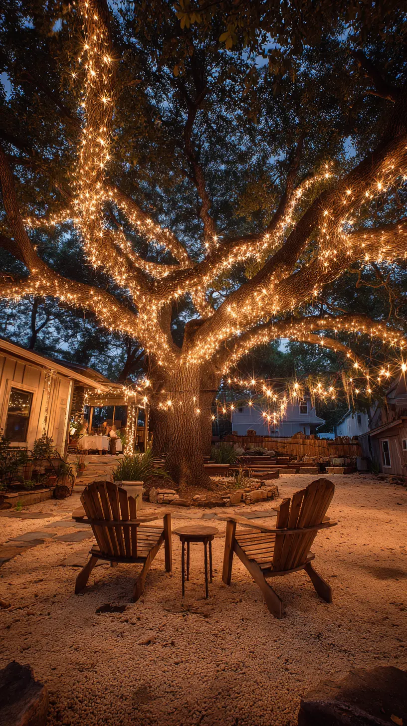 Wrap Tree Branches and Trunks With LED String Lights