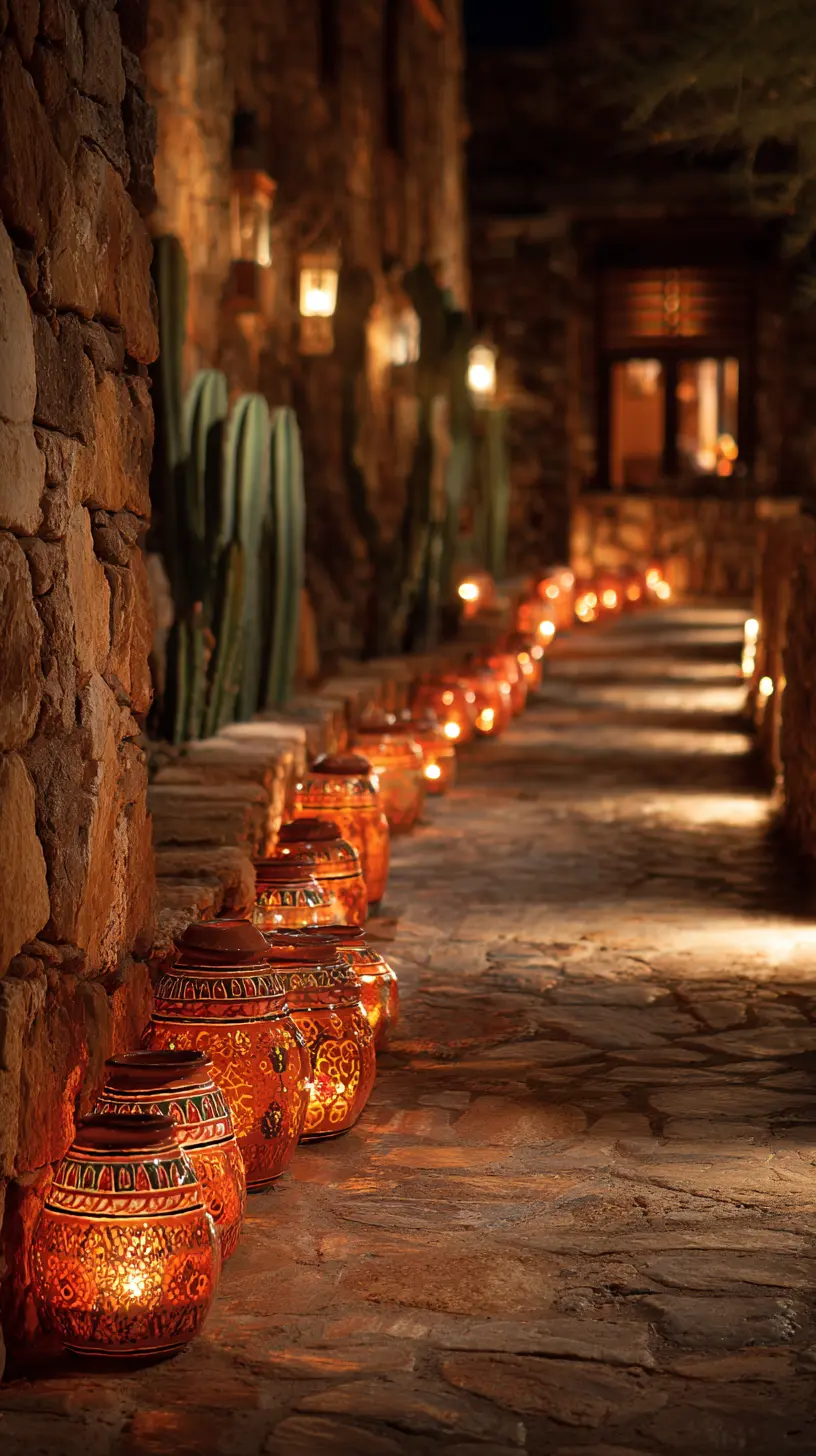 Place LED Ceramic Lanterns Along Pathway Edges for an Artisanal Vibe