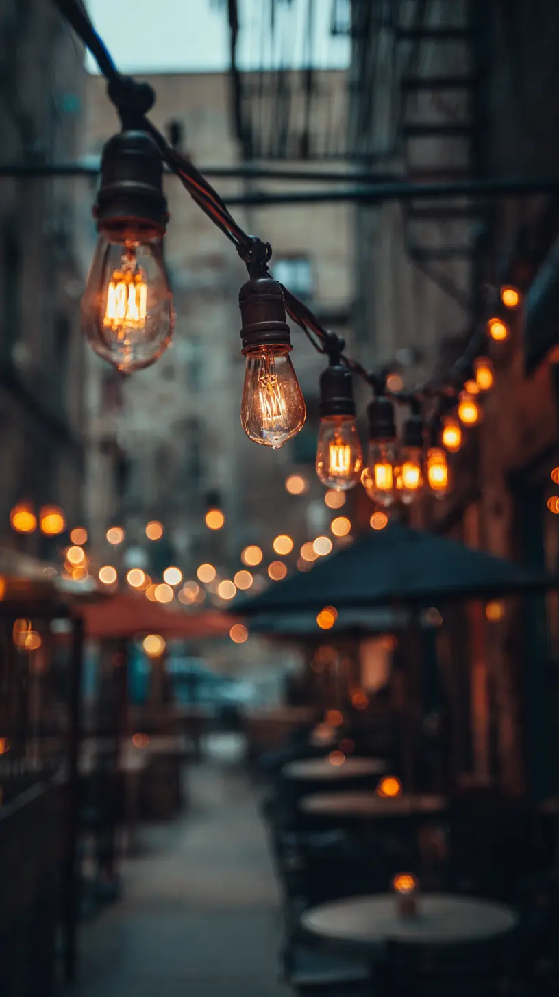 Use Freestanding Structures to Create a Flowing Canopy of Edison-Bulb String Lights