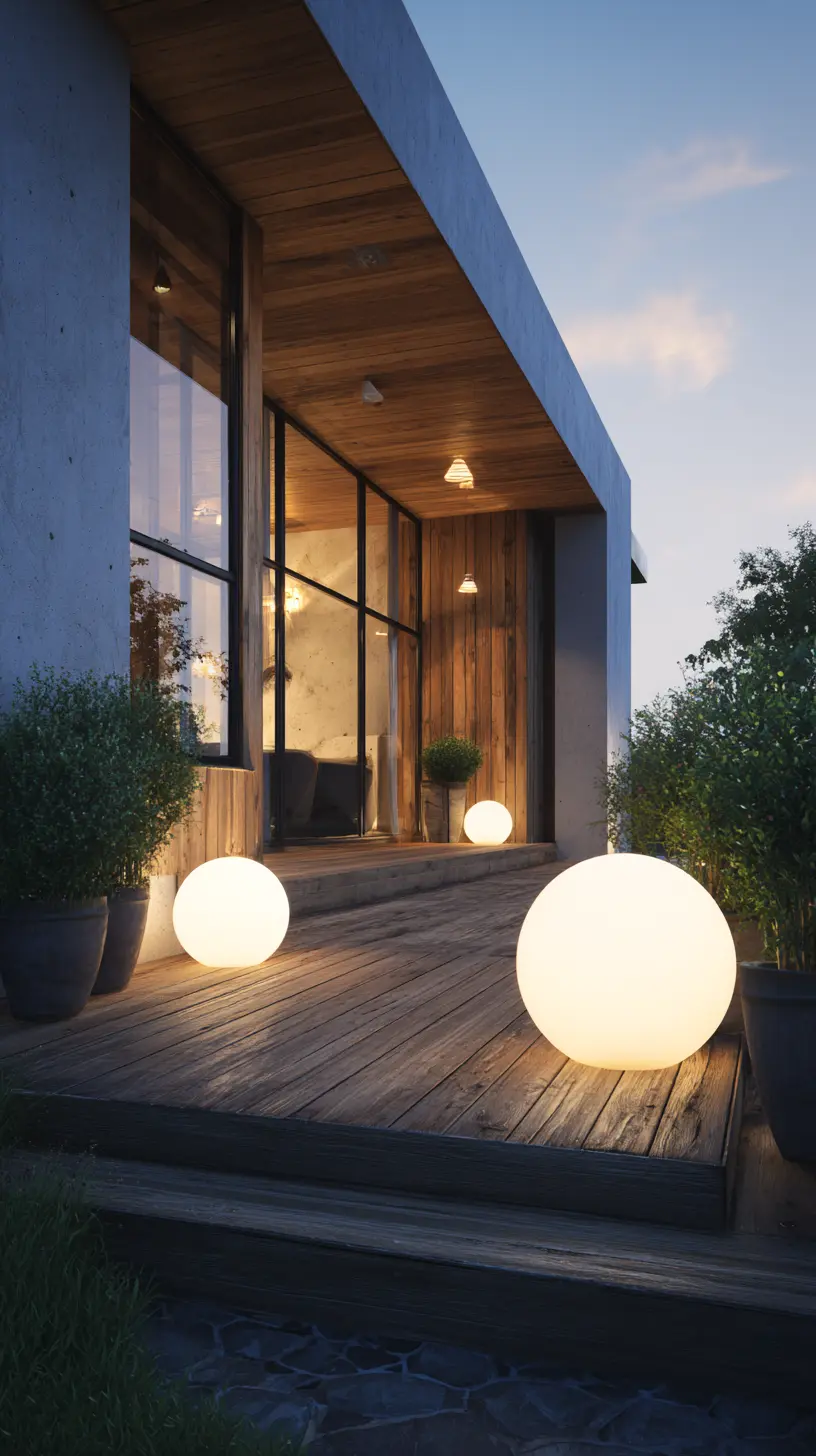Use LED Orb Lights to Cast a Soft Glow Across the Porch