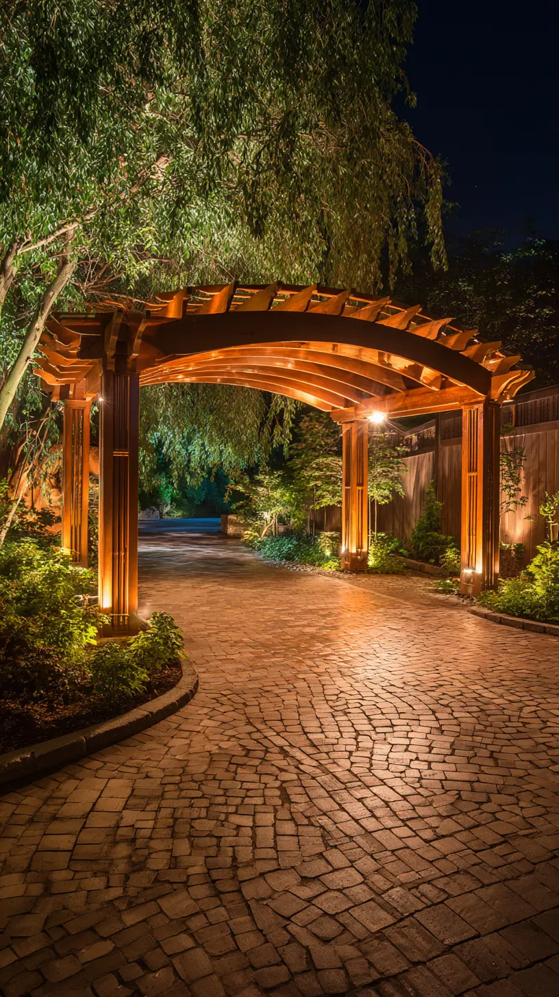 Apply the Uplighting Effect at the Pergola’s Base