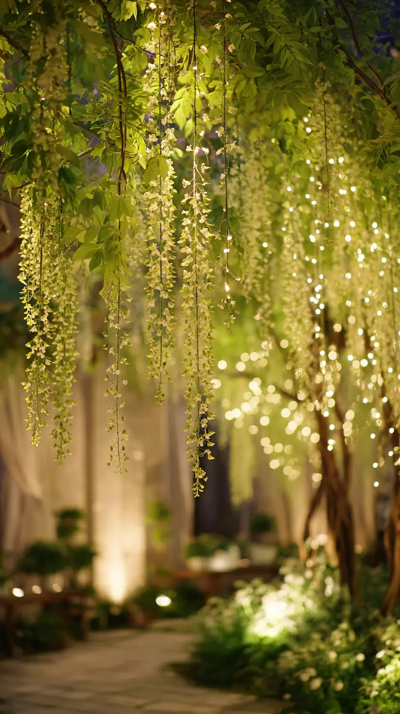 Drape Illuminated Artificial Vines Over Pergolas