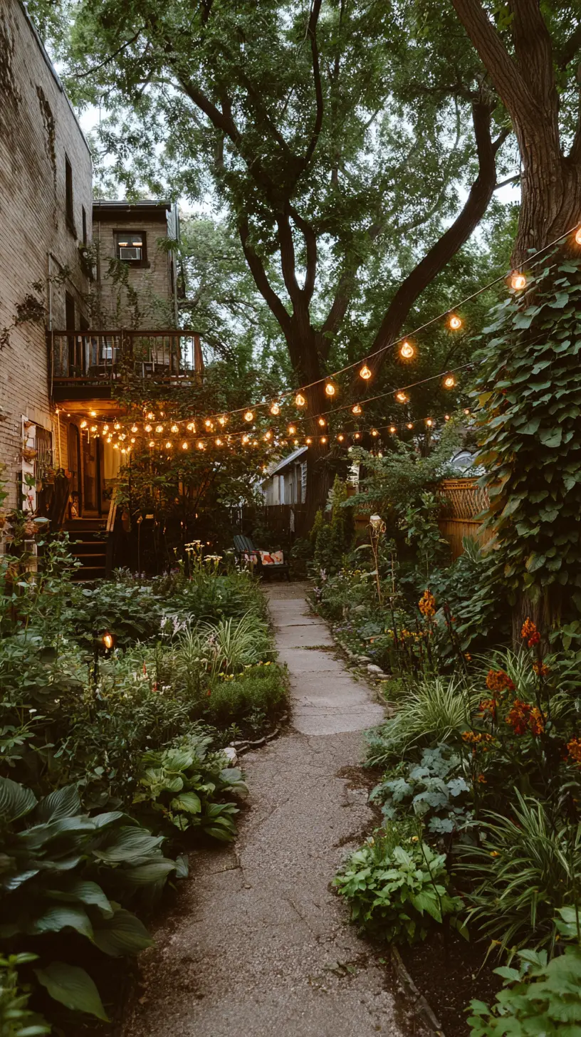 Hang Festoon Lights Along the Walkway Leading to the Patio