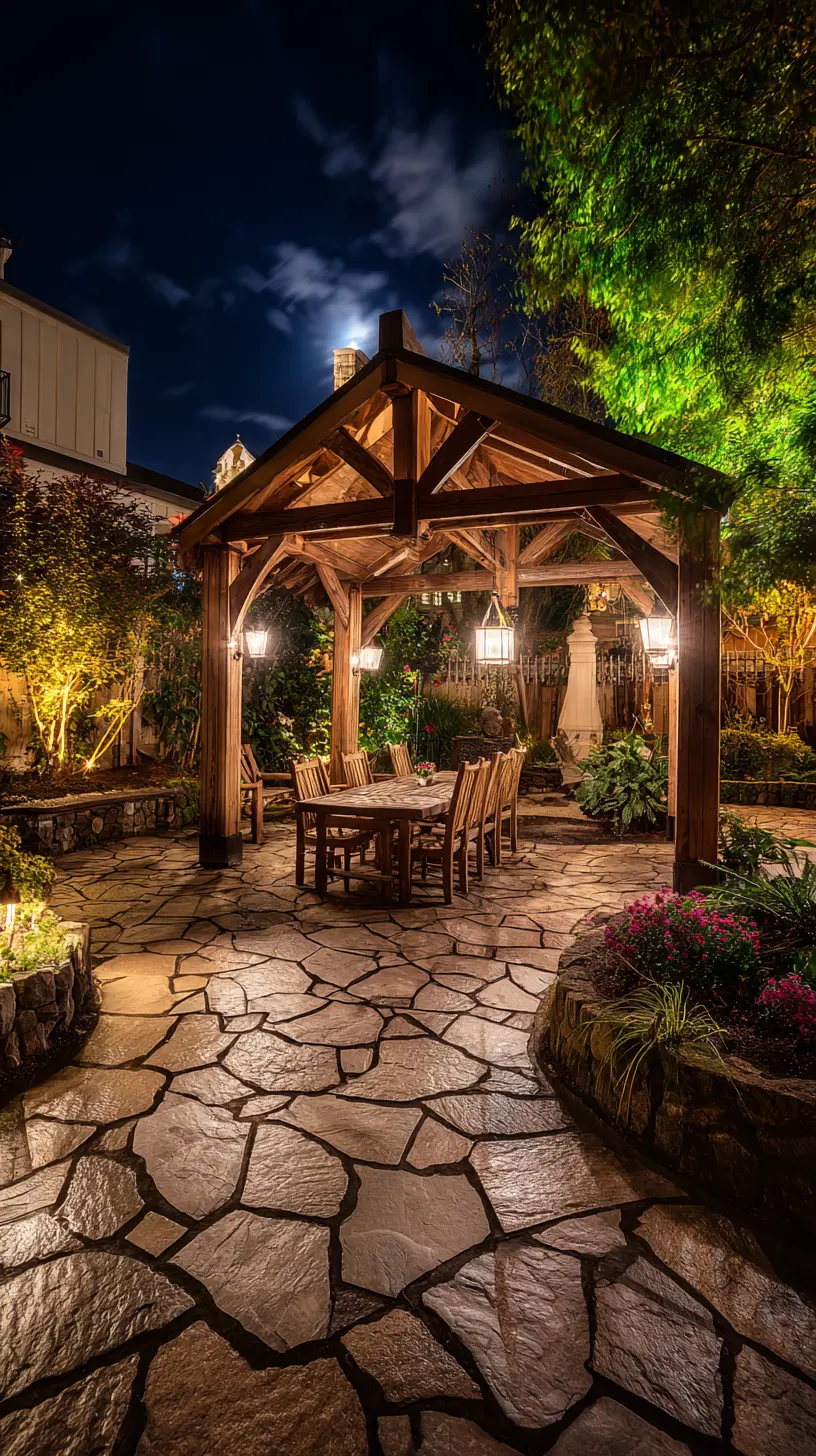 Use LED Spotlights to Accentuate Greenery Around the Pergola