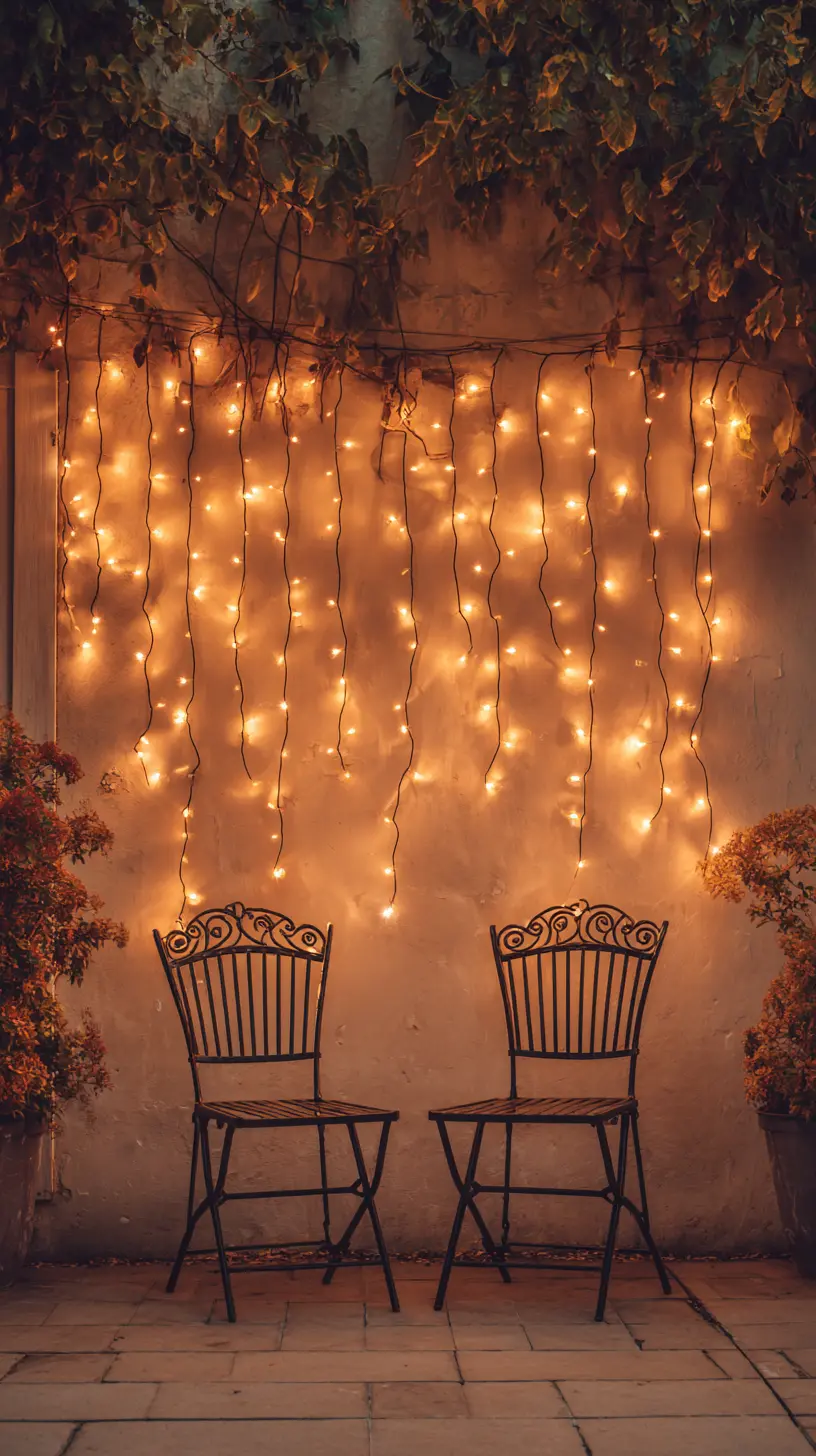 Decorate Patio or Deck Walls With String Lights to Create a Soft Glow