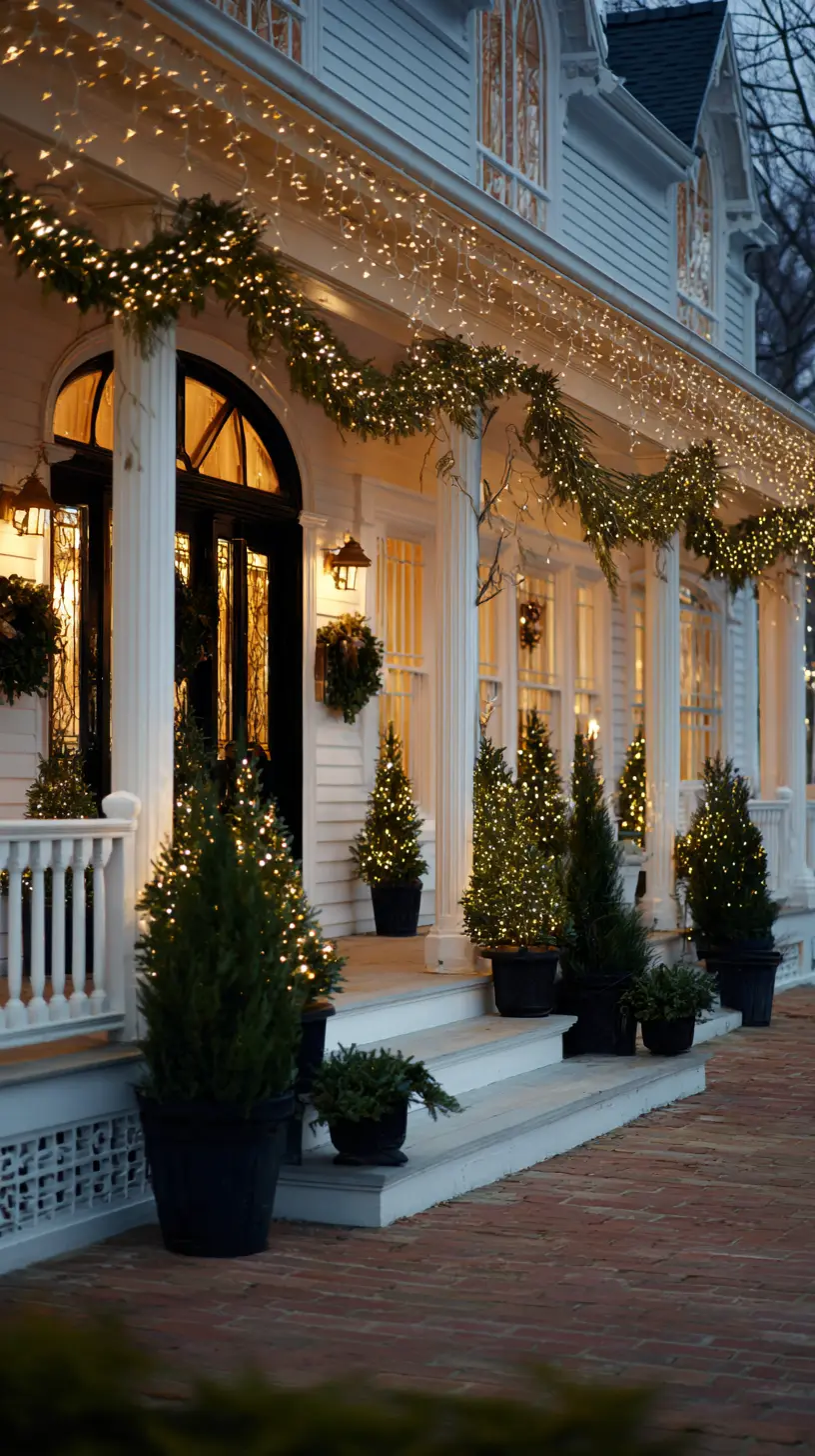 Decorate Porch Columns, Railings, or Plants With Fairy Lights for a Festive Touch