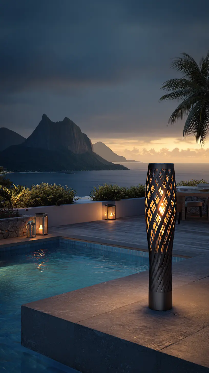 Illuminate the Poolside Area With Solar Tiki Torches