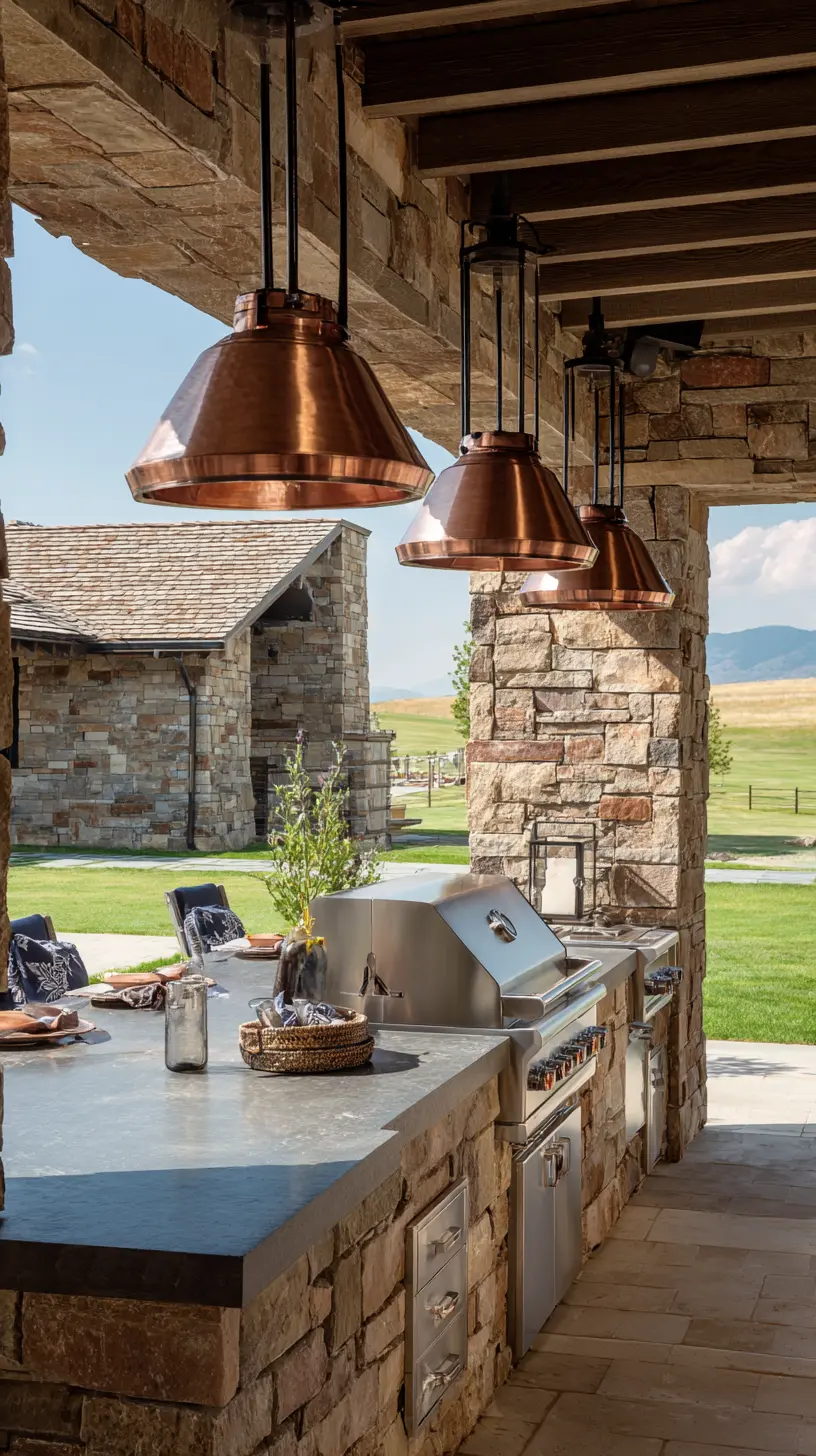 Suspend Pendant Lights Over Your Outdoor Grilling Area for Focused Illumination