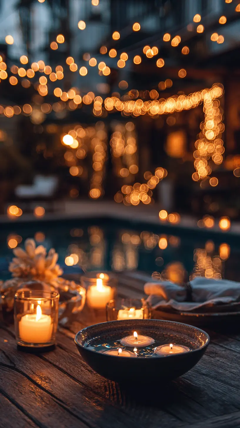 Create a Stunning Centerpiece on Patio Dining Tables With a Bowl of Floating Candles