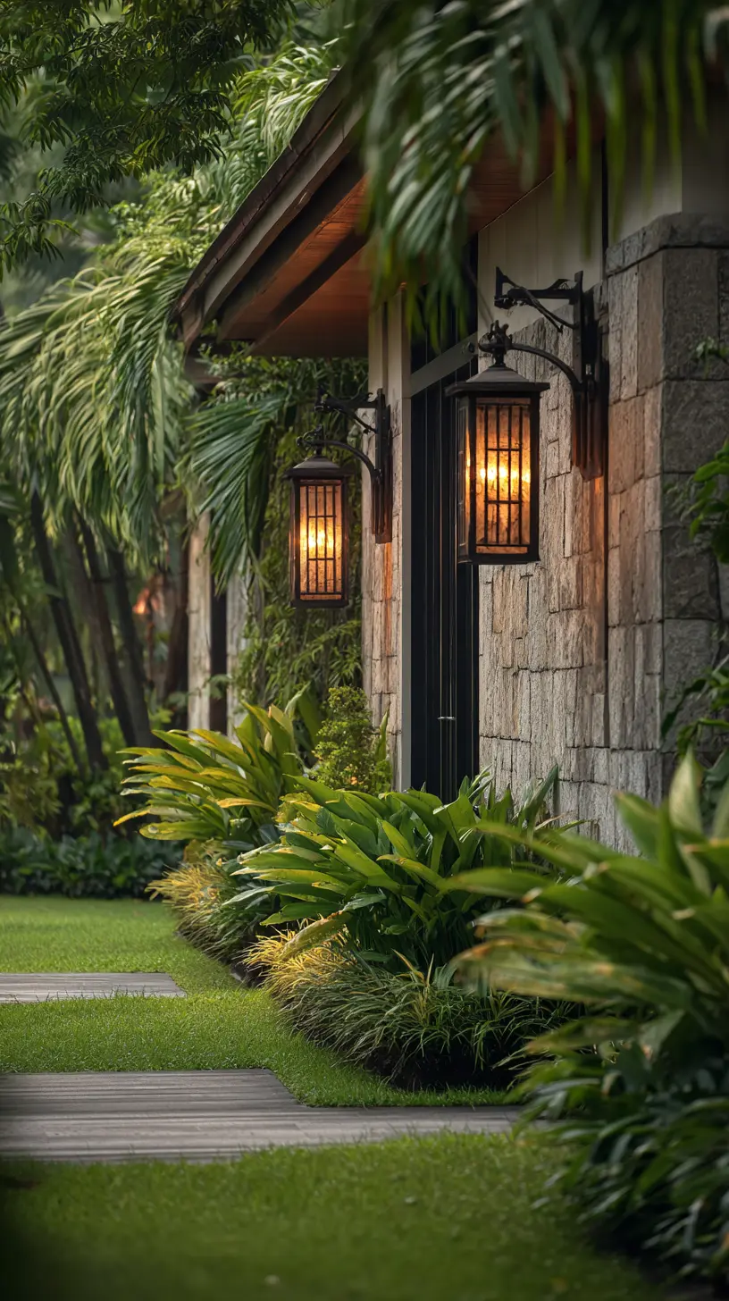 Install Tiki Torch Wall Sconces on Patio or Garden Walls for a Tropical Vibe