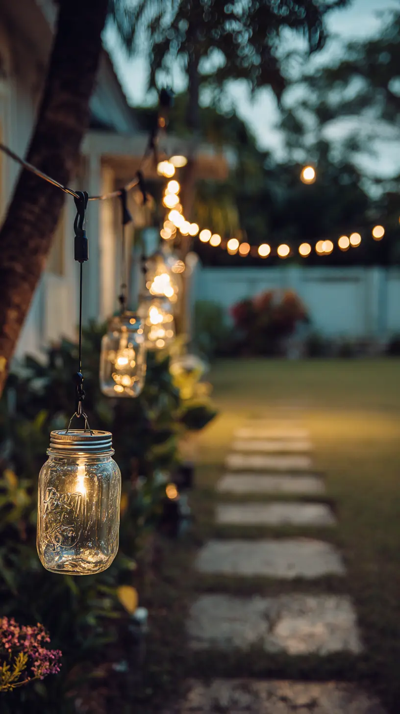 Hang Mason Jar Lanterns Around Your Patio or Garden for a Rustic Atmosphere