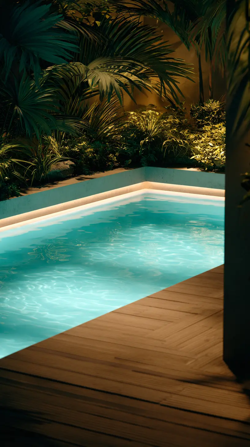Decorate the Pool Boundary With LED Strip Lights