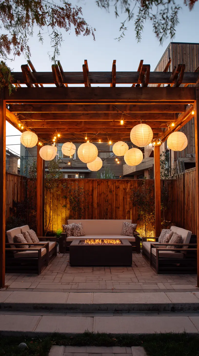 Hang LED Paper Lanterns From the Pergola Roof