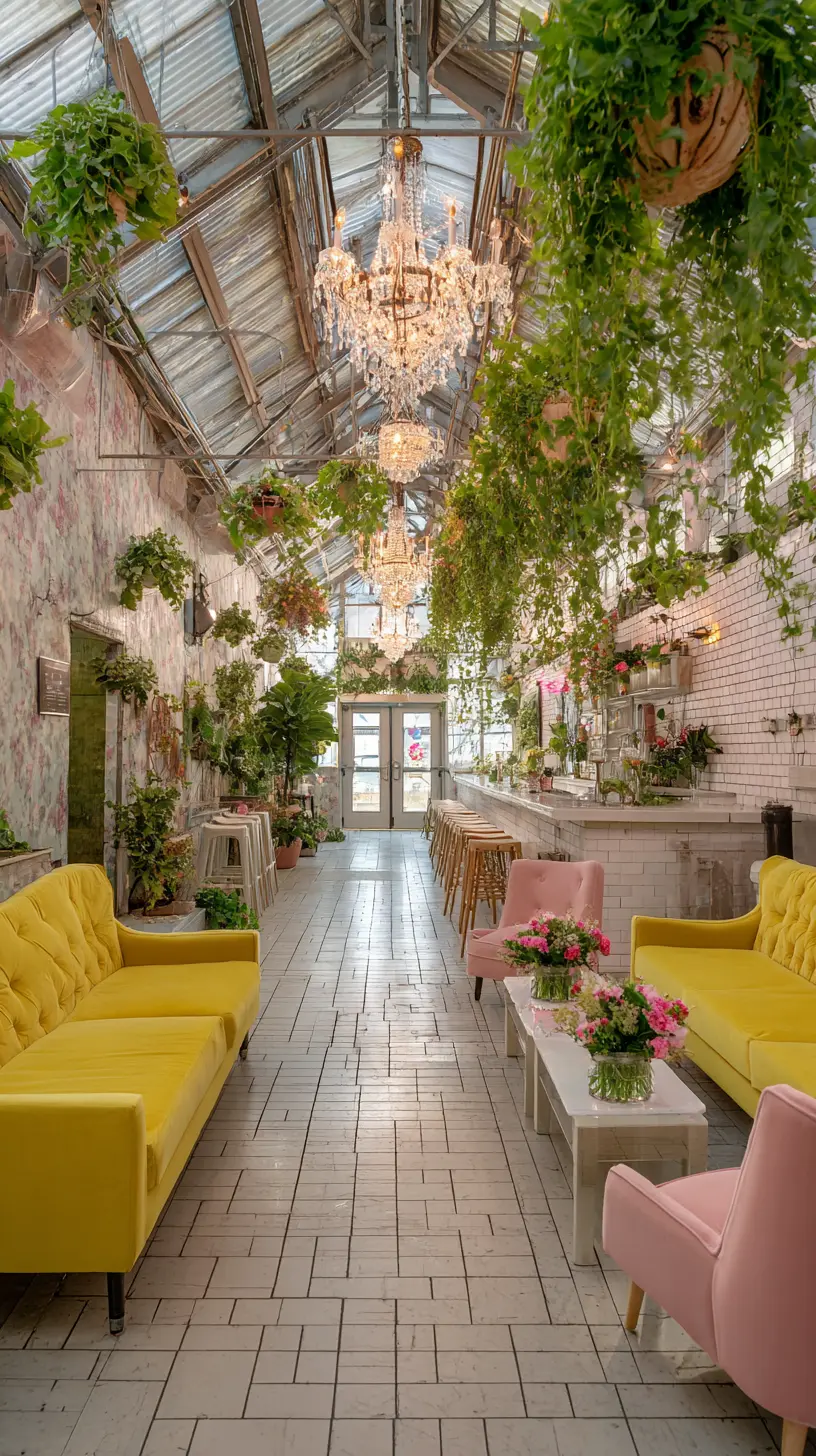 Lush Florals With Exotic Chandeliers and Pendant Lamps
