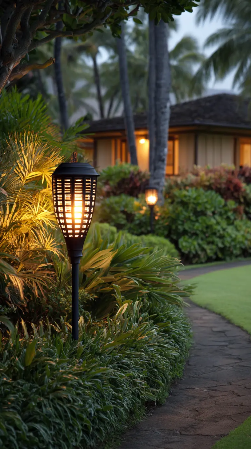 Create a Tropical Vibe in Your Garden With Solar Tiki Torches
