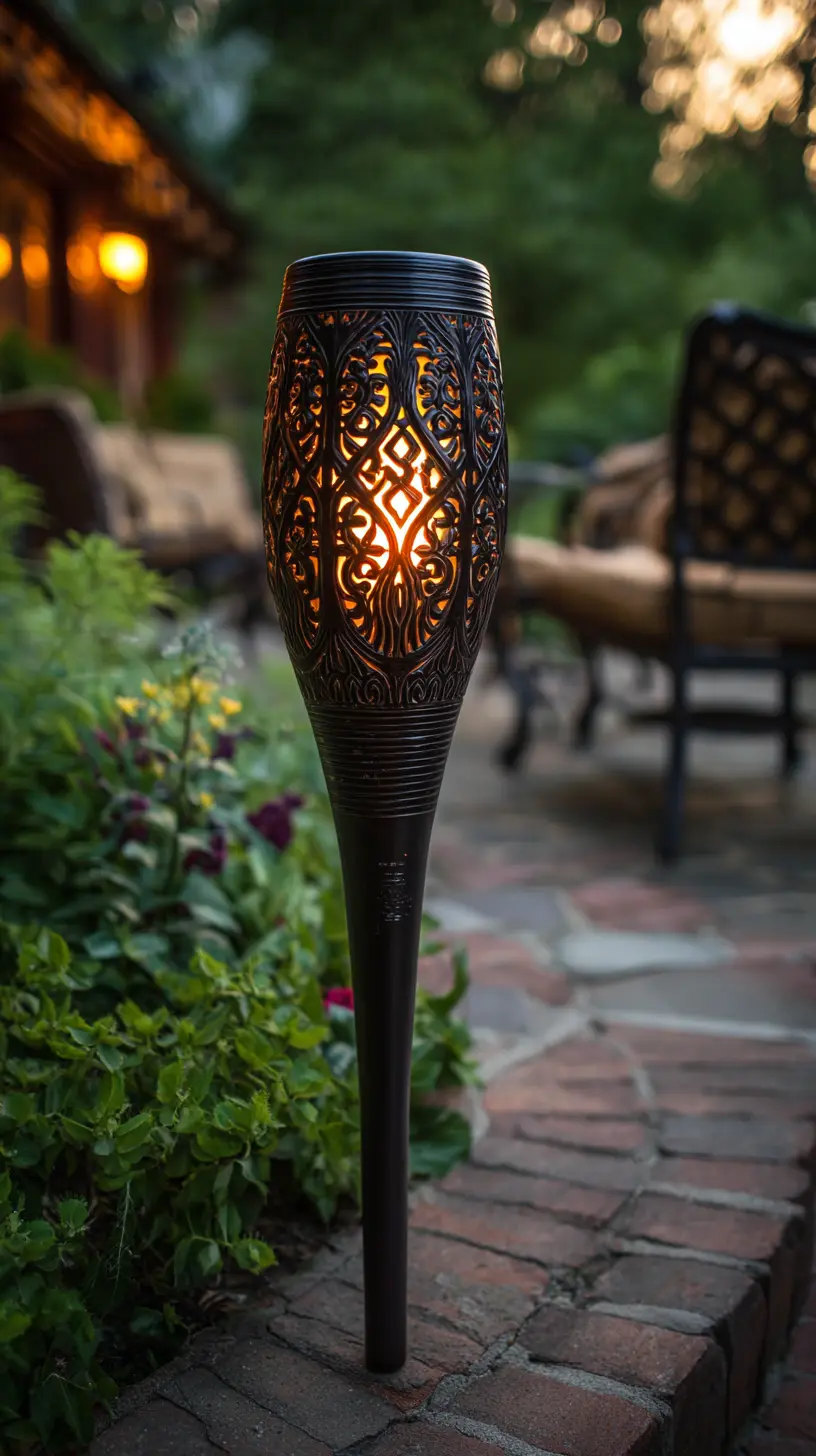 Place Solar-Powered Tiki Torches Around Patios or Along Pathways for a Tropical Touch