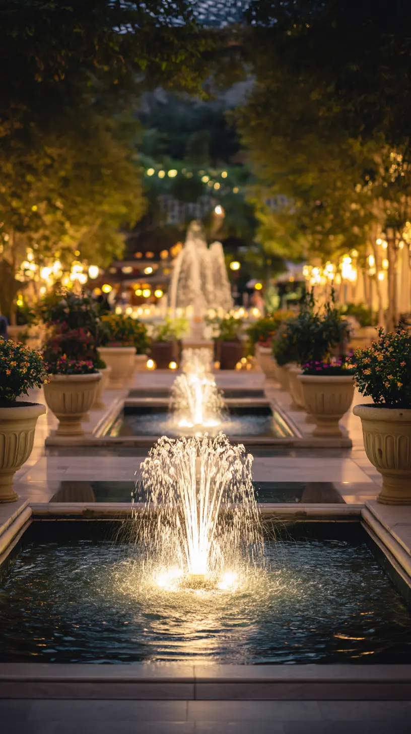 Enhance Patio Water Features With Underwater LED Lights to Create Glowing Streams