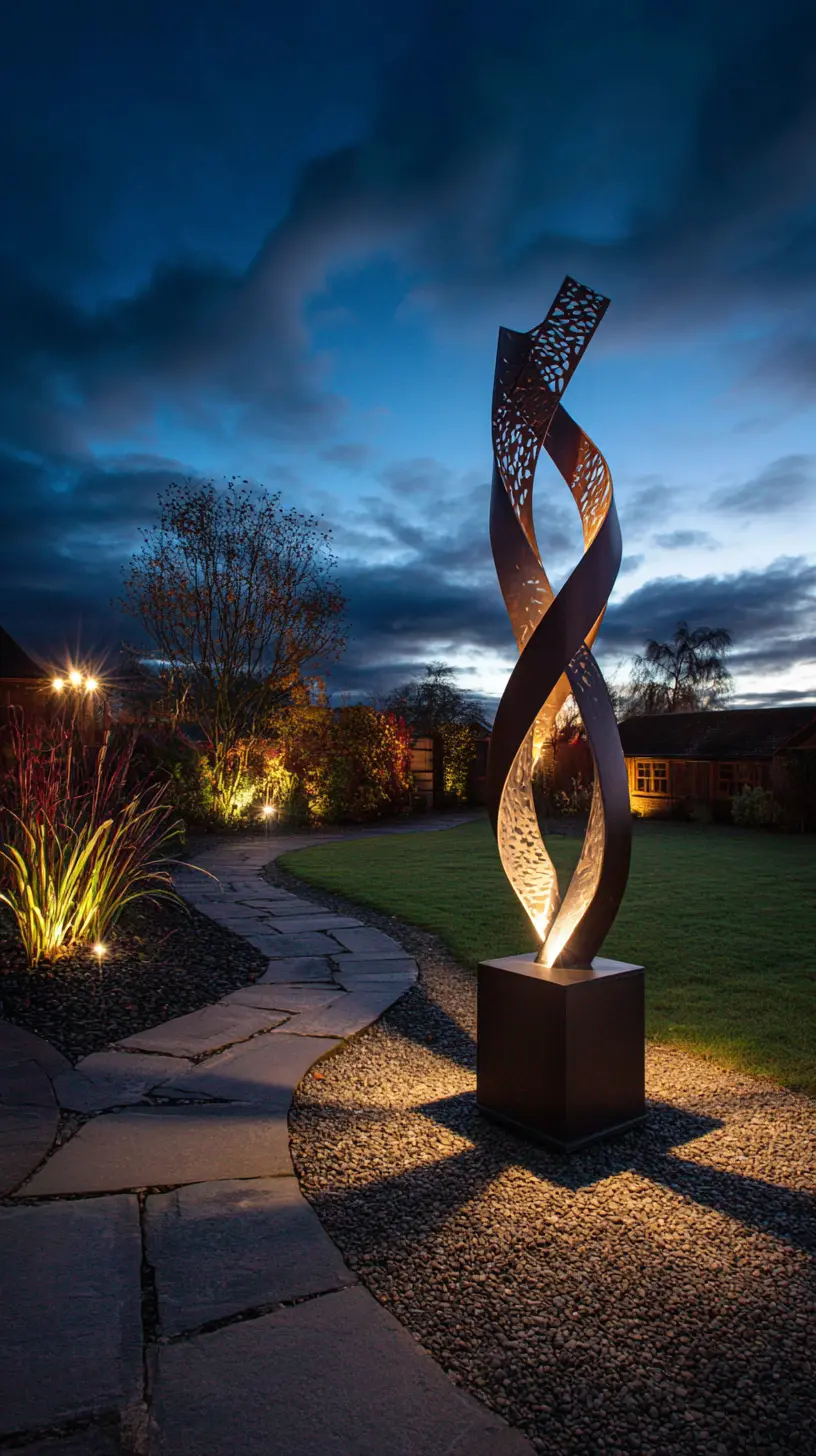 Illuminate Garden Sculptures With Spotlights