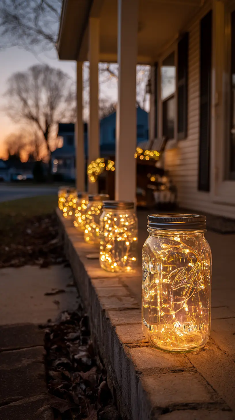 Place Mason Jar Lights on the Porch Floor for an Intimate Look