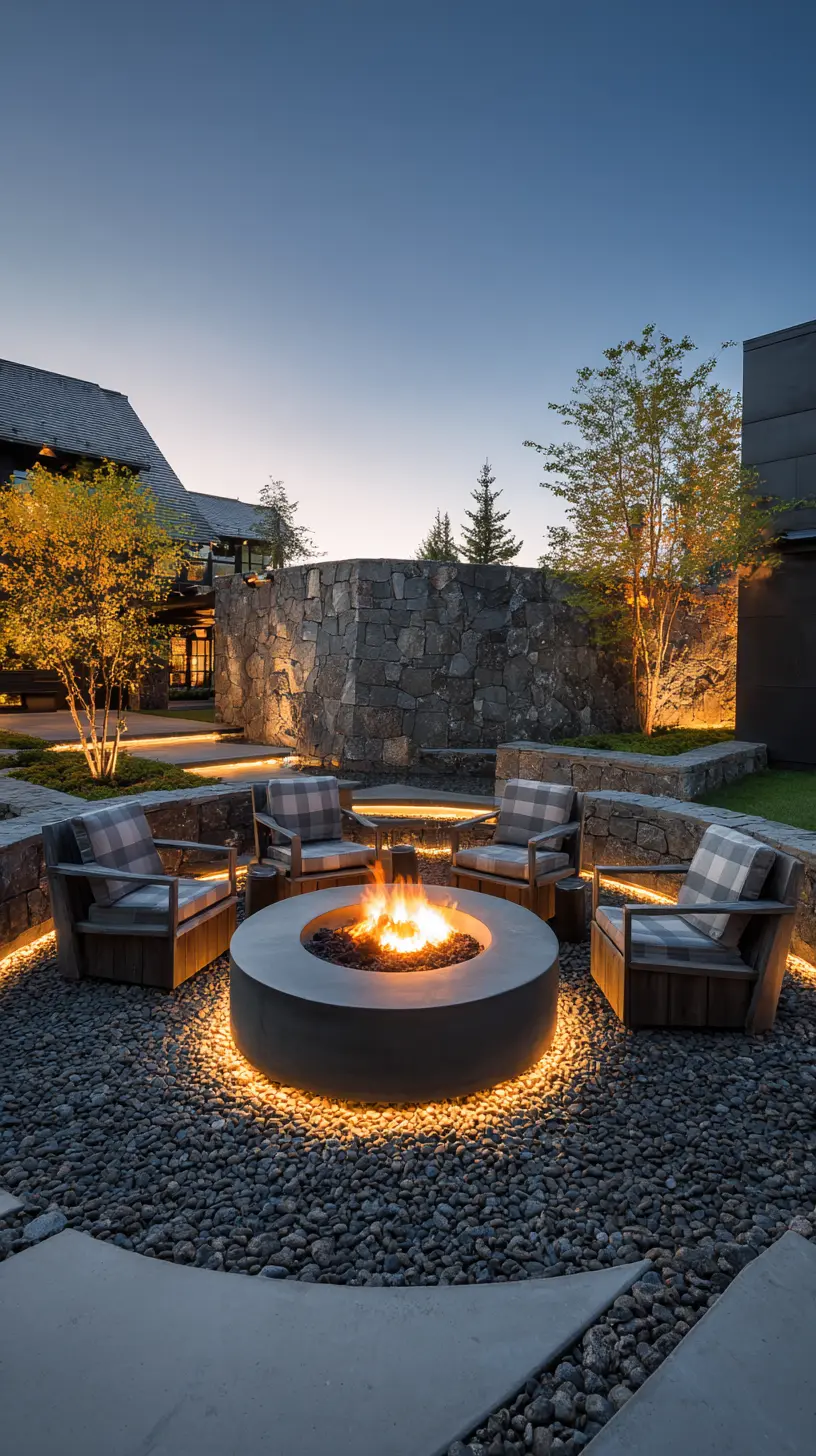 Accentuate the Warmth of the Firepit Area With Well Lights