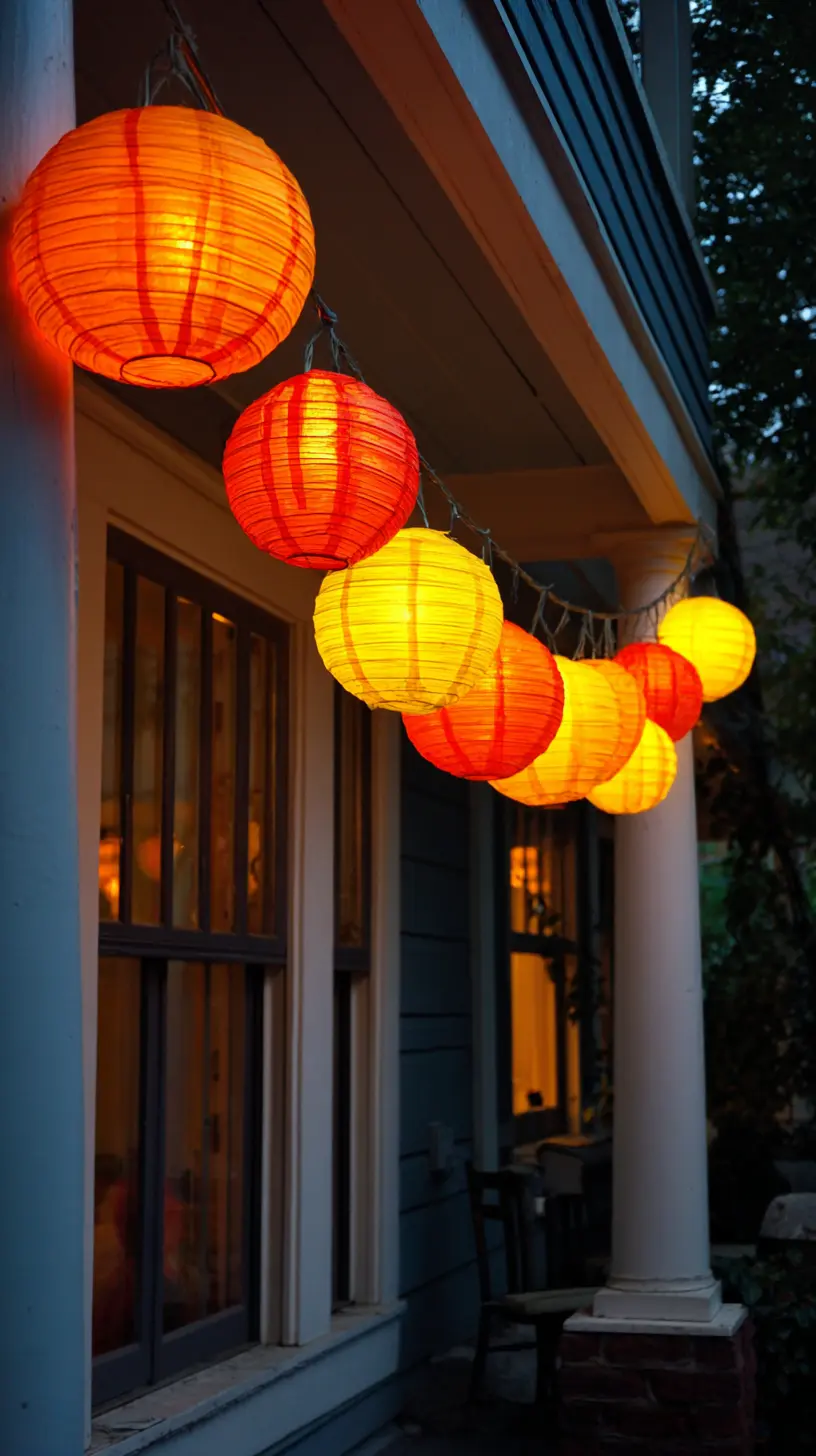 Hang LED Paper Lamps From the Porch Ceiling for a Quirky Look