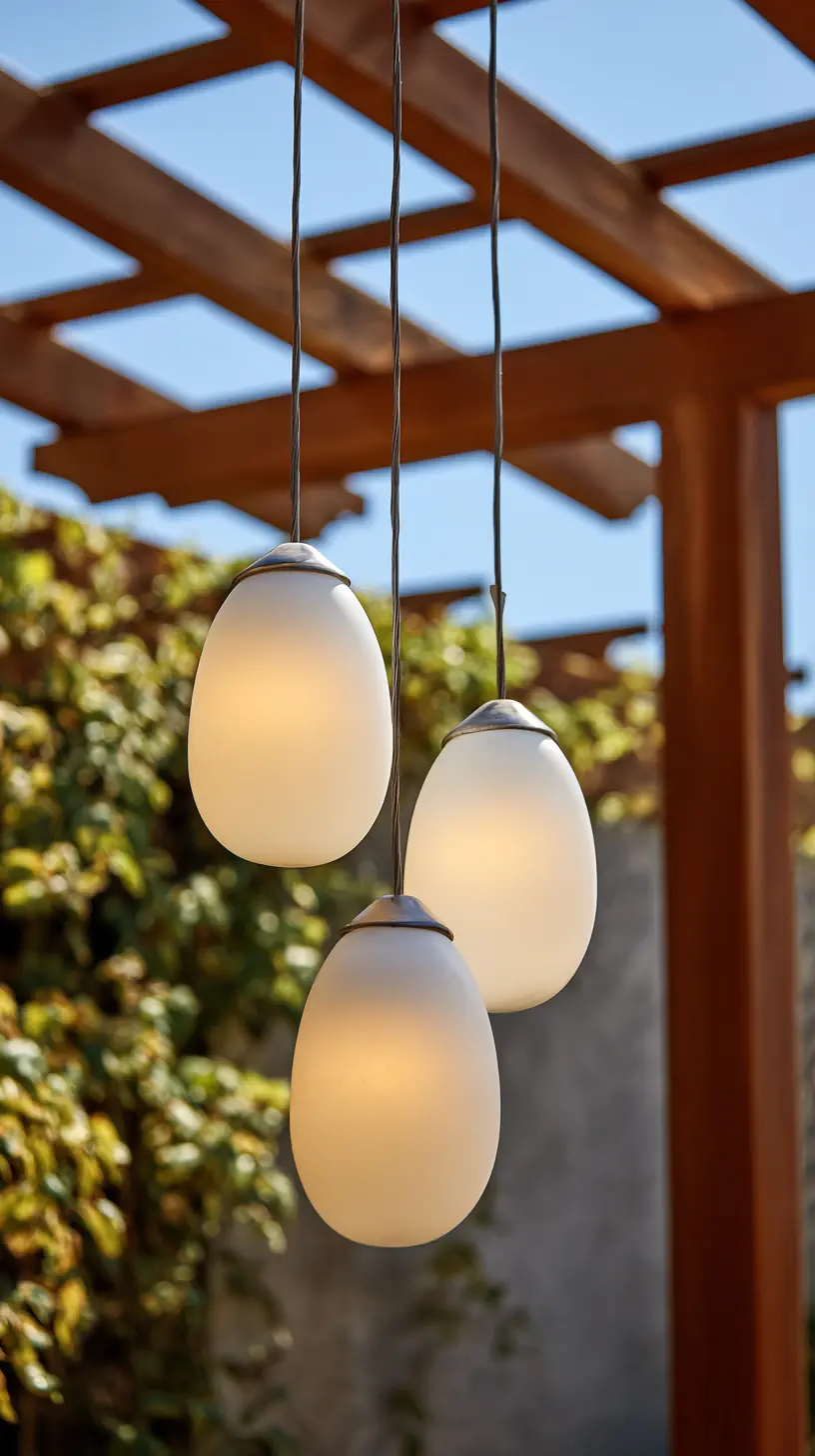 Hang Egg-Shaped Paper Lamps or Pendant Lights From Trees or Pergola