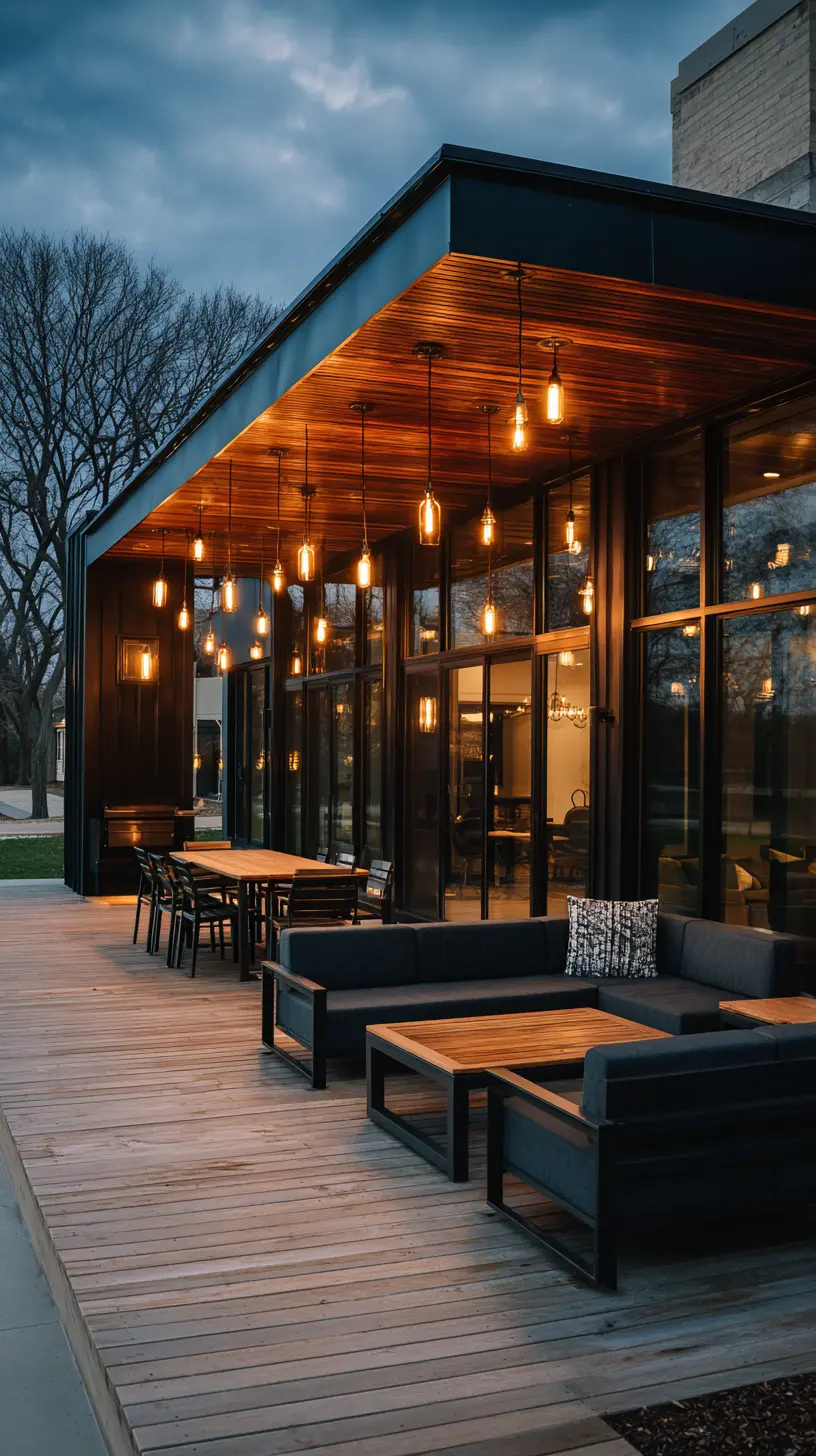 Hang Pendant Lights From the Center of the Pergola