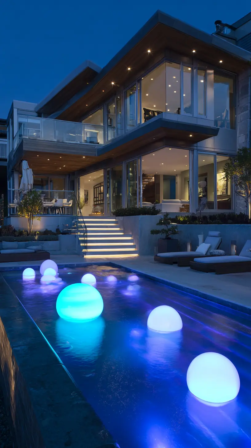 Place LED Floating Orbs in the Pool