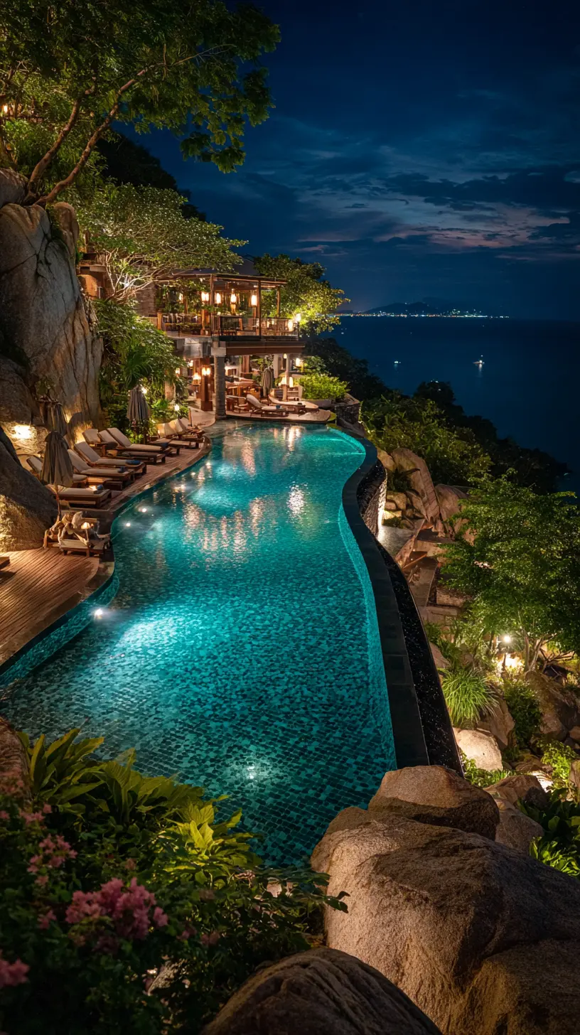 Accentuate Poolside Architectural Features or Trees With Uplights