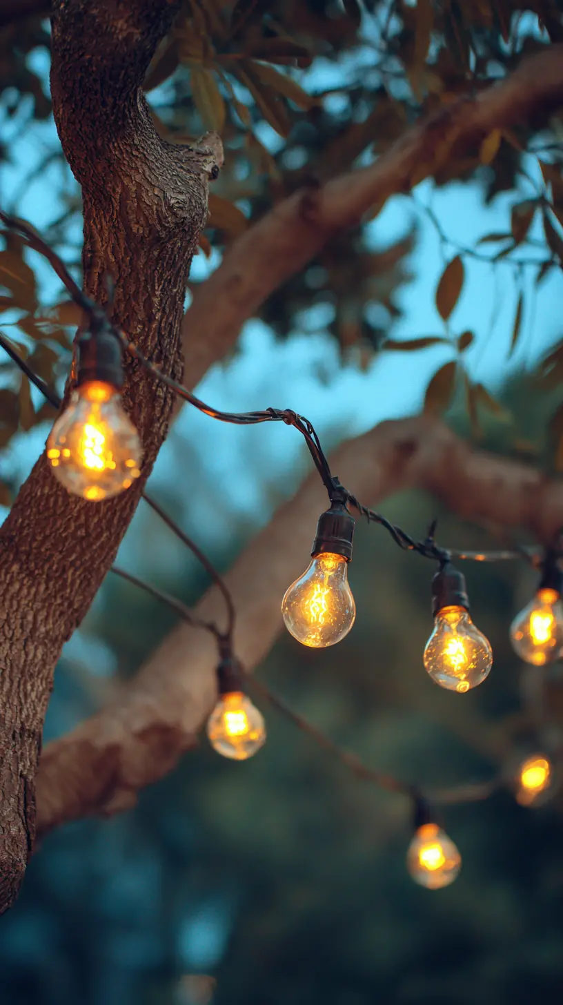 Drape Festoon Lights Around Tree Branches for a Festive Look