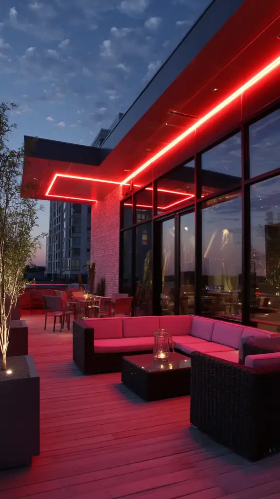 Highlight the Patio’s Perimeter With Rope Lights