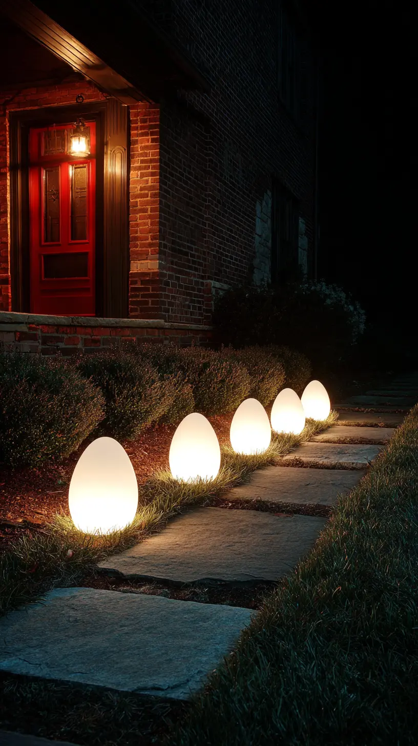 Install Solar Egg Stake Lights Along Pathways and Walkways