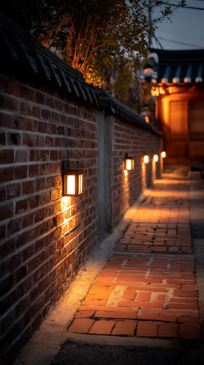 Integrate Brick Lights Into the Pathway Construction for Elegance