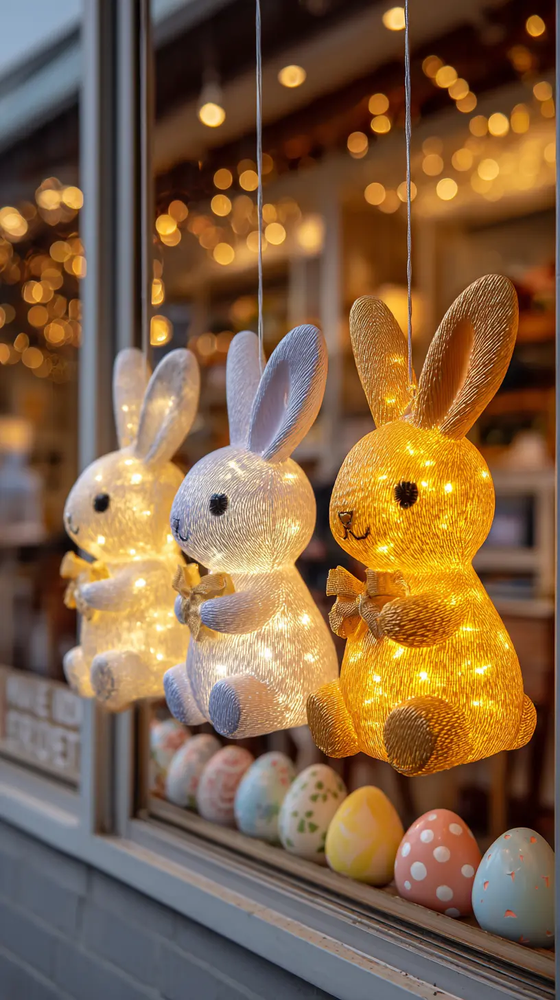 Hang Easter Bunny LED Window Lights