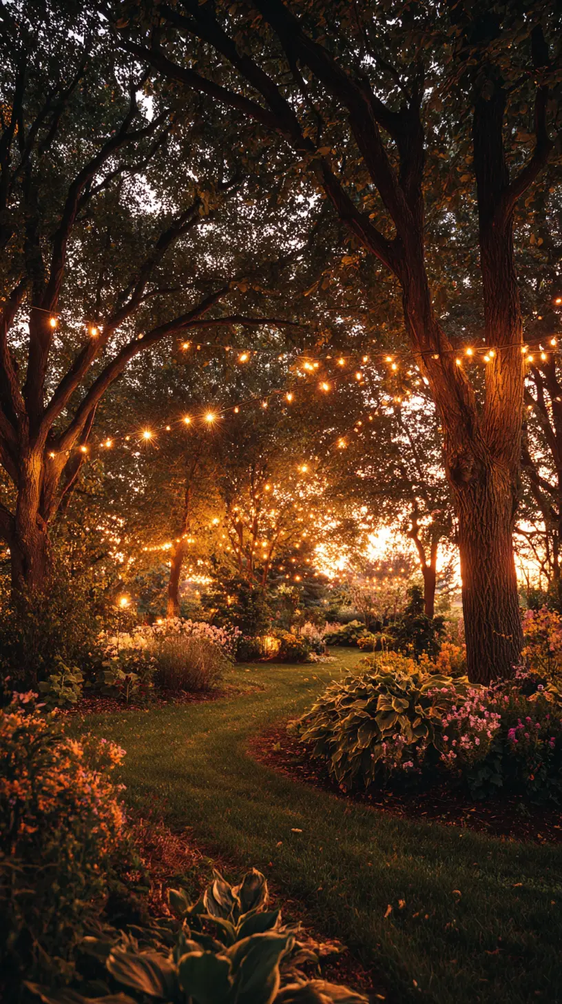 Hang Festoon Lights Along or Above the Pathway to Create a Festive Vibe