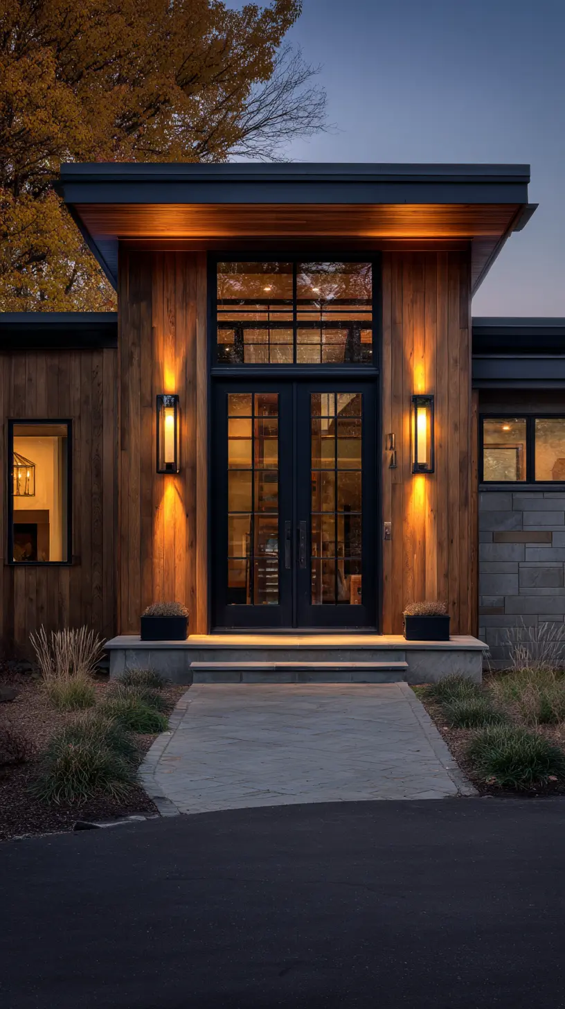 Install Modern Wall Sconces on Either Side of Your Front Door to Provide Illumination