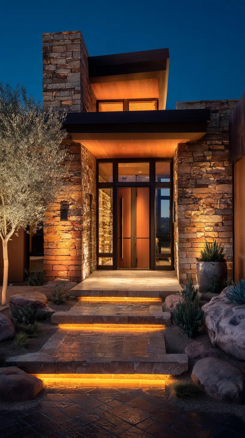 Use LED Spotlights to Accentuate Front Porch Sculptures and Plants
