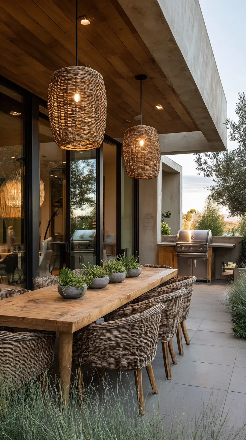 Install a Pendant Light Cluster Above the Patio Dining Area for Task Lighting