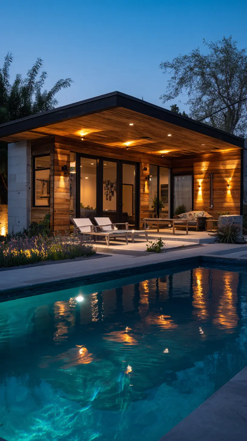 Integrate Recessed LED Lights Into Poolside Roofs