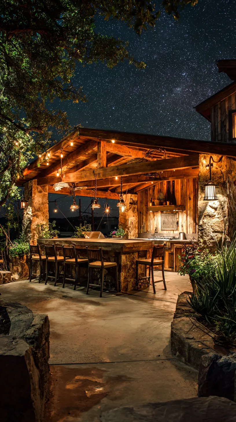 Illuminate the Staircase of an Elevated Outdoor Kitchen With Step Lights