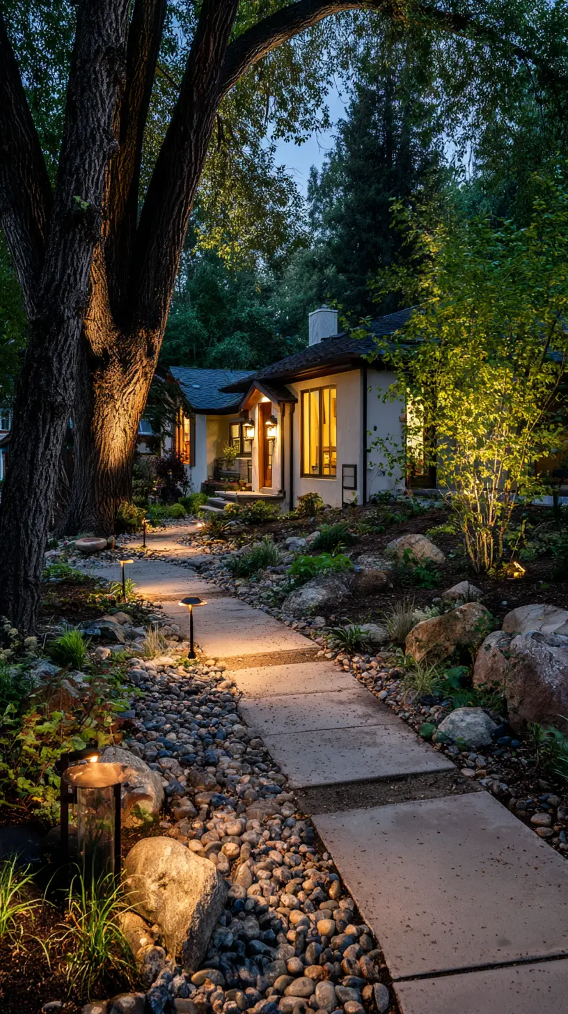 Line Front Yard Pathways With Stake Lights to Guide Visitors Through the Landscape
