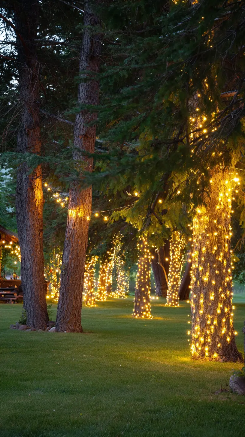 Weave String Lights Through Bushes or Wrap Them Around Trees for a Twinkling Effect