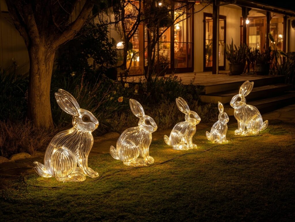 4. Glowing Bunny Pathway Lights