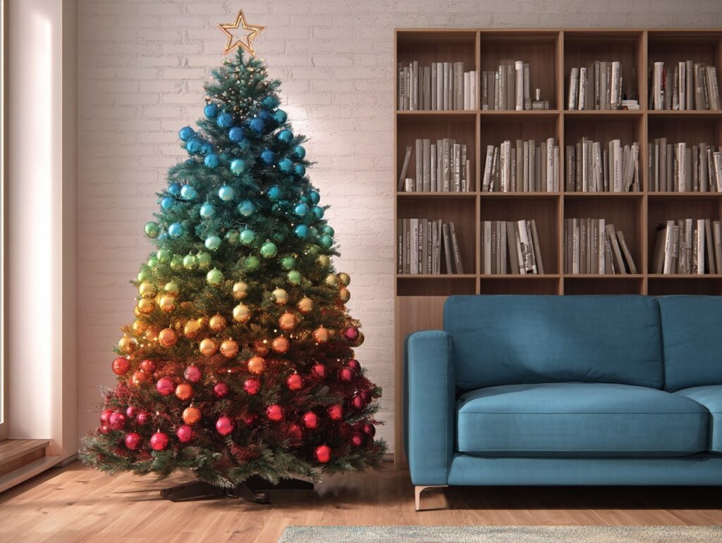 Rainbow Ornament Tree with a Playful Twist