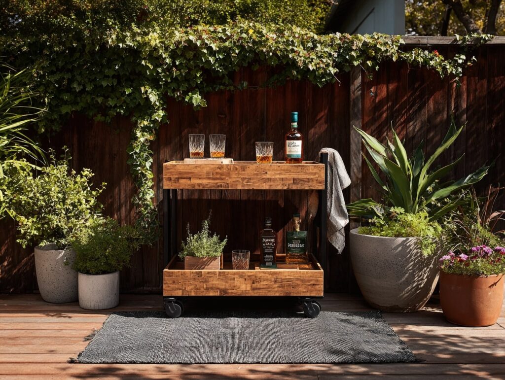 9. Backyard Bar Cart for Easy Summer Sips
