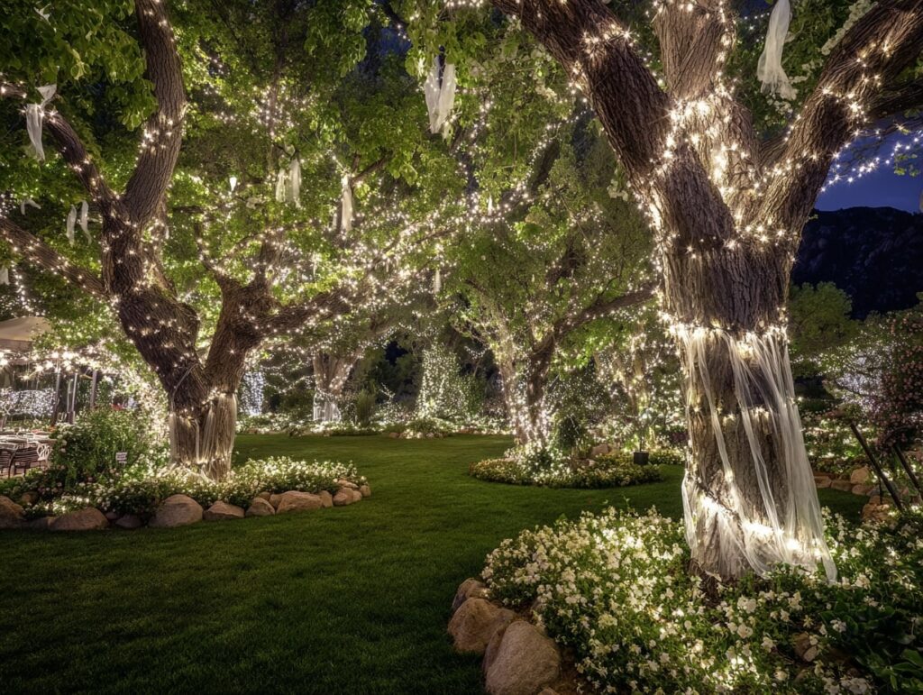 9. Sparkling Fairy Light Garden Trees

