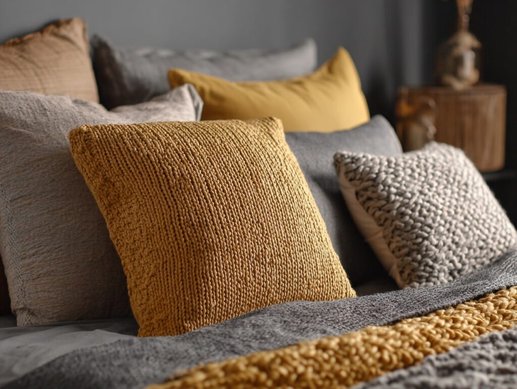 Layer Textures with Cozy Throw Pillows