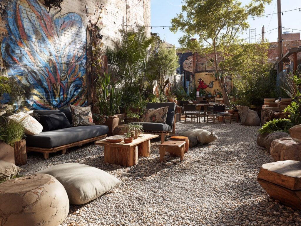 Bohemian Patio with Artistic Flair
