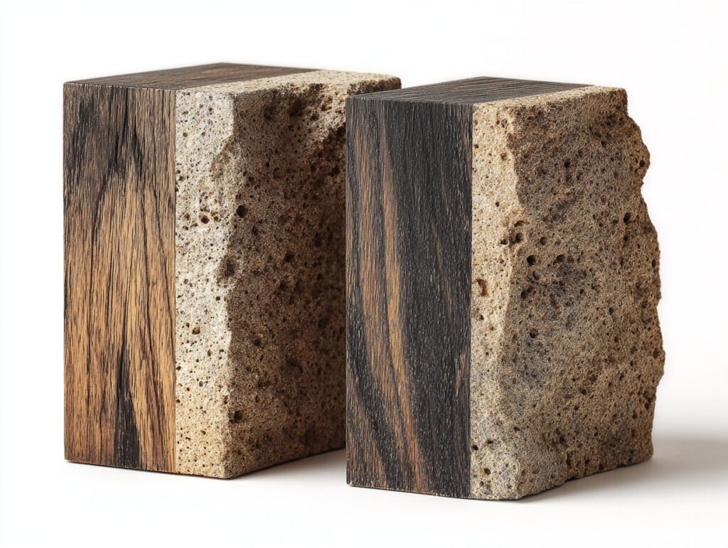 Modern Concrete and Wood Bookends

